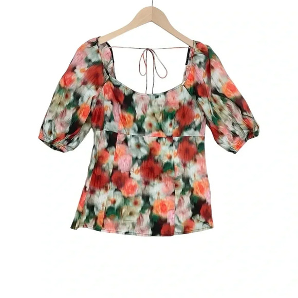 J. Crew Liberty Fabric Square Neck Hazy Days Floral Top Size 00 - Picture 1 of 9